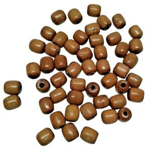 Vintage Wood Macrame Beads Lot of 50 brown